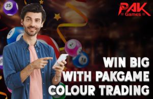 A picture of a man holding a cellphone showing Pak Colour Trading.