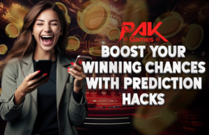 A picture of a happy woman holding a cellphone, showing the Pak game prediction hack.